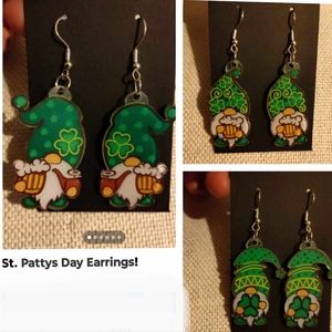 3 St. Patty's Day Gnome Earrings